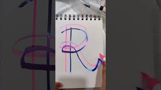 Letter quotRquot With Two Outline MarkersTag your cute names first lettersatisfying shorts trending [upl. by Ocnarf44]