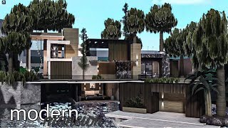 Bloxburg MANSION modern house  House Build [upl. by Airamasor]