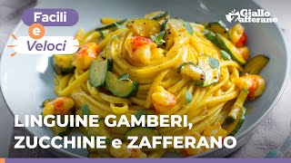 LINGUINE GAMBERI ZUCCHINE e ZAFFERANO lABBINAMENTO di sapori PERFETTO😍🦐🥒💛 [upl. by Neehcas]