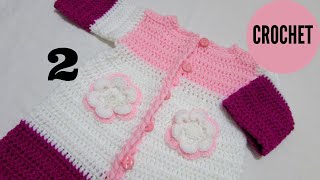 Como tejer abrigo en crochet con flores Sin costuras 2ª parte [upl. by Keare]