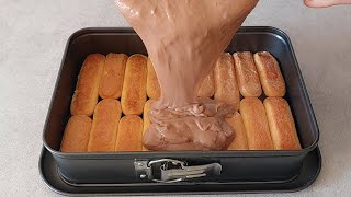 Hai biscotti Fai questa TORTA FACILE e Veloce SENZA FORNO SI SCIOGLIE IN BOCCA🍫 [upl. by Anirazc]