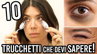 10 TRUCCHETTI CHE DEVI SAPERE PER ELIMINARE OCCHIAIE BORSE E RUGHE DEL CONTORNO OCCHI😱👀 [upl. by Marras704]