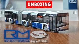 Unboxing Solaris Urbino 18 bus MPK Kraków 187 scale model RietzeAutoModelle [upl. by Letsirhc]