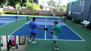 Pickleball Action with 45 Players  Game 3 Patrick Brian vs Rashid Michael [upl. by Nonnahs71]