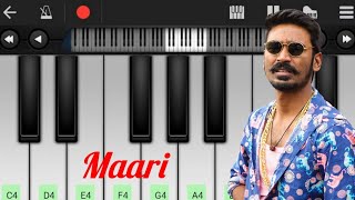 Maari swag  Mass BGM  Piano notes  My Piano [upl. by Vani516]