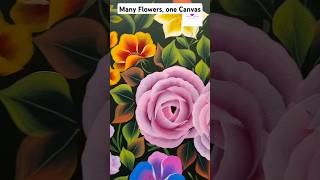 Many Flowers one Canvas artvideo flowerpainting arttutorial artwork viral [upl. by Yenattirb557]