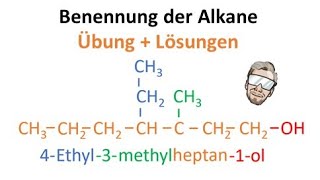 Alkane benennen  Übungsaufgaben  Lösungen  Chemie Endlich Verstehen [upl. by Eillac]