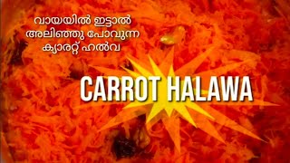 How to make carrot Halwacarrot Halwa Recipe In malayalam Quick sweet ampHealthy RecipeTasty 😋😋 [upl. by Halil217]