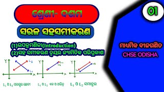 Linear Simultaneous Equations  ସହ ସମୀକରଣ ଦ୍ବୟର ଜ୍ୟାମିତିକ ପରିପ୍ରକାଶGeometrical Representation [upl. by Aldora820]