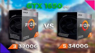 Ryzen 3 3200G vs Ryzen 5 3400G with GTX 1650 OC in 6 games [upl. by Lehcyar]