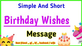 simple birthday wishes for best friend  Heart touching birthday wishes  Birthday status [upl. by Broucek]