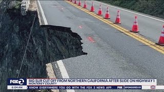 Big Sur cut off from Northern California after Highway 1 slide [upl. by Llerahc]