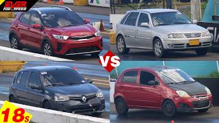 CARRERAS de AUTOS de diario Stonic 🆚️ Spark 🆚️ Clio 🆚️ Gol  7ma Válida de Piques Barranquilla 2024 [upl. by Suzy153]