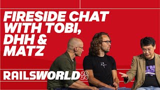 Fireside Chat with DHH Matz and Tobias Lütke  Rails World 2024 [upl. by Ecirtaemed]