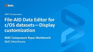 BMC Compuware Topaz Workbench  FileAID Data Editor for zOS datasets display customization [upl. by Alyekahs604]