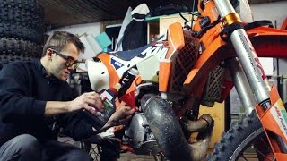 Gearbox Oil Change on KTM EXC 300 [upl. by Ott]