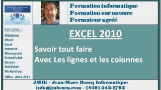 Tutoriel Excel  Savoir tout faire avec les lignes et les colonnes [upl. by Durham827]