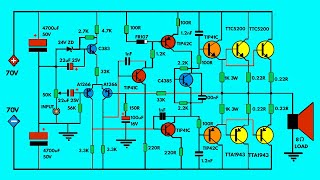 SUPER POWERFUL 500 WATT BJT NPN amp PNP PRO AMPLIFIER C5200 amp A1943 MAKING 3010 [upl. by Yklam]