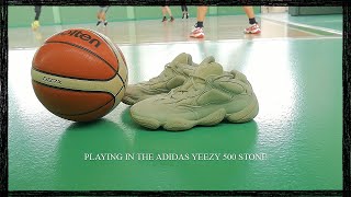 KOBE PARAS sneakers Flexing in the YEEZY 500 Stone oncourt performance review [upl. by Gabbi126]