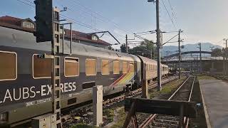 Abfahrt des Urlaubsexpress 302 am 31072024 in Villach Hbf [upl. by Nayve888]