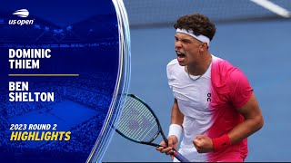 Dominic Thiem vs Ben Shelton Highlights  2023 US Open Round 2 [upl. by Tebor]