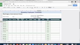 Tutorial Biweekly TImesheets using Google Spreadsheets [upl. by Dikmen]