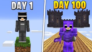 I Survived 100 Days on ONE BLOCK in Hardcore Minecraft [upl. by Caralie]