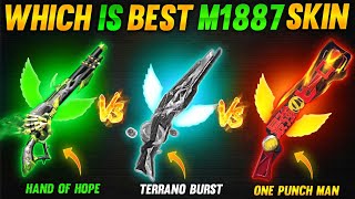 BEST M1887 SKIN IN FREE FIRE  TERRANO BURST M1887 VS HAND ON HOPE M1887  FREE FIRE BEST M1887 SKIN [upl. by Onihc]