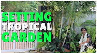 Corner Garden Setting  Tropical Garden  DIY [upl. by Alebasi]