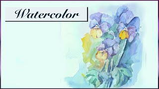 Ho to paint PANSIES watercolor flowers [upl. by Anaiviv]