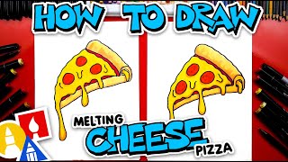 How To Draw Melting Cheese Pizza With Pepperoni [upl. by Howenstein]