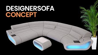 Sofa Dreams Wohnlandschaft Stoff Couch Concept mit LED Beleuchtung I Easy Clean Technologie [upl. by Karlens]