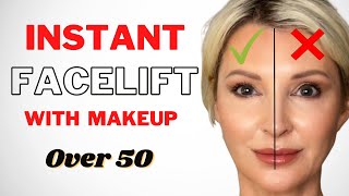 Over 50 Get an Instant Facelift with THIS Makeup Trick [upl. by Nialb]