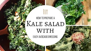 Kale Salad with Avocado Lime Dressing  Vegan [upl. by Niveek]