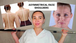 FIX ASYMMETRICAL face and UNEVEN shoulder  Amazing technique [upl. by Oemor277]