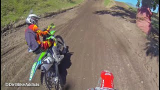 125 TwoStroke vs 250 FourStroke Battle at Redbud Motocross [upl. by Ahsatsana]