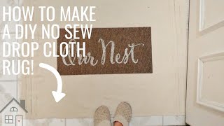 TUTORIAL How to make a Drop Cloth Rug  Rug from a Drop Cloth  Drop Cloth DIY  Farmhouse DIY [upl. by Odrautse]