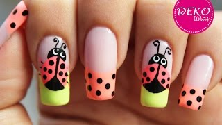 Decoración de uñas mariquitas  Lady bug nail art [upl. by Fineberg]