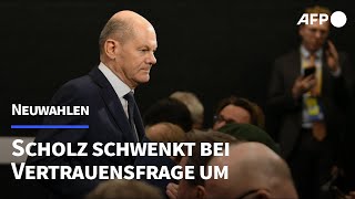 Scholz bereit zu Vertrauensfrage noch in diesem Jahr  AFP [upl. by Cristiano]