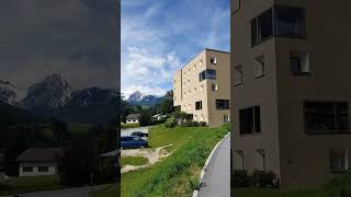 Youth Hostel and mountains in Scuol Engadin Switzerland [upl. by Nnazus197]