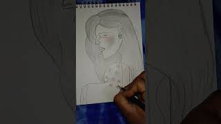 How to draw sad girl drawing sketch kaisiterikhudgarzi shortsviral girldrawing 🔥👆 [upl. by Hras]