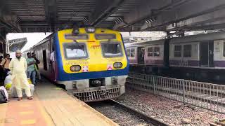 Virar AC Emu Local Train Arrival and Departure from Dadar Railways Station Mumbai [upl. by Hilliard431]