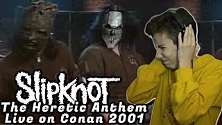 Slipknot  The Heretic Anthem  Reaction Live on Conan  2001 [upl. by Aydne]