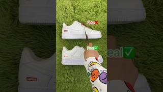 Real Vs Fake White Supreme Air Force 1 ❤️ sneakerhead sneakers viral [upl. by Annayoj]