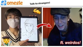 DRAWING STRANGERS ON OMEGLE gone weird [upl. by Larkins]