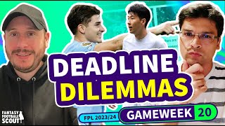 👑WHO TO CAPTAIN  GW20 DEADLINE DILEMMAS  Rich amp Prass Teams  fantasypremierleague [upl. by Anilok]