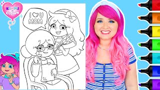 Coloring Kimmi The Clown Mothers Day Coloring Page  Calendar Coloring Book  Ohuhu Art Markers [upl. by Dyan271]