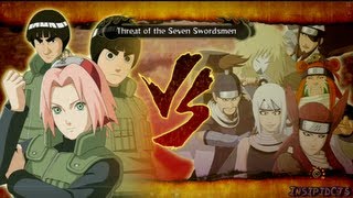 Naruto Ultimate Ninja Storm 3 Sakura Lee and Guy Vs The Seven Swordsmen SRank Hero English [upl. by Feodore]