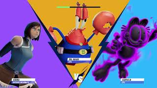 Korra Vs Mr Krabs Vs GarfieldNickelodeon AllStar Brawl 2 [upl. by Shanleigh]