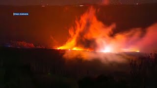 Brush fire on Haleakala Crater Road burns hundreds of acres [upl. by Saoj]